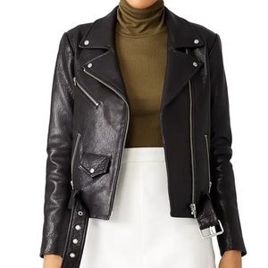 Veda Jayne Classic Leather Jacket Black